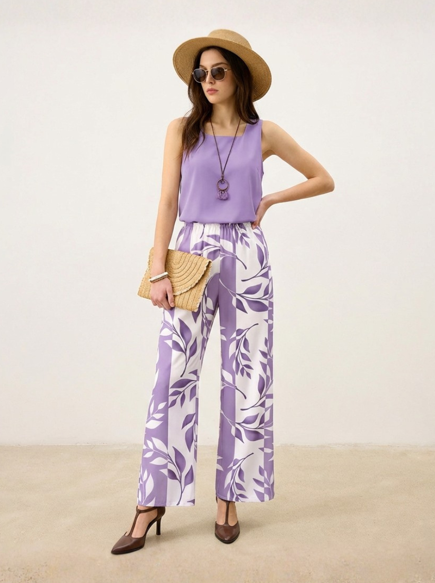 Two Piece Satin Set Luxe Satin Collection Sleeveless Shell Top Limited Edition