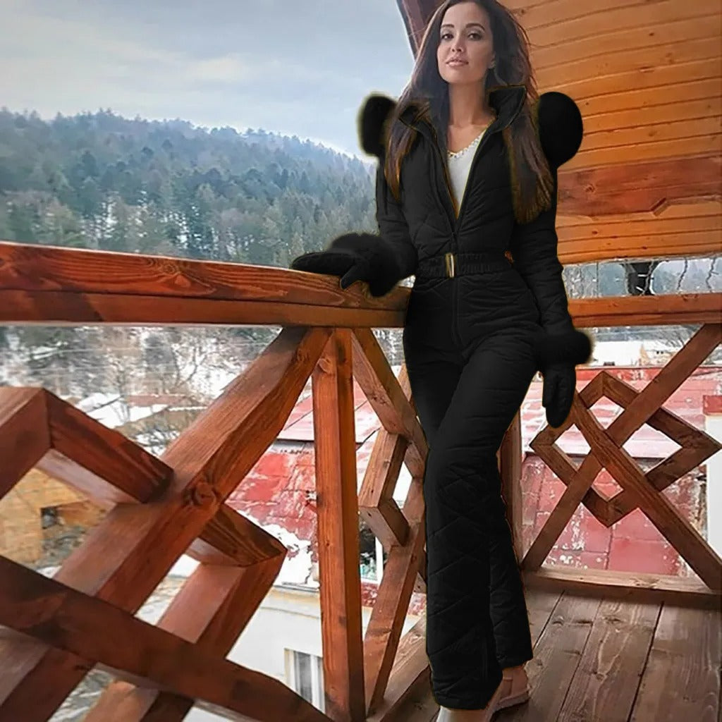 Women's Ski Suit Hooded Belted Waist Premium Collection Limited Edition