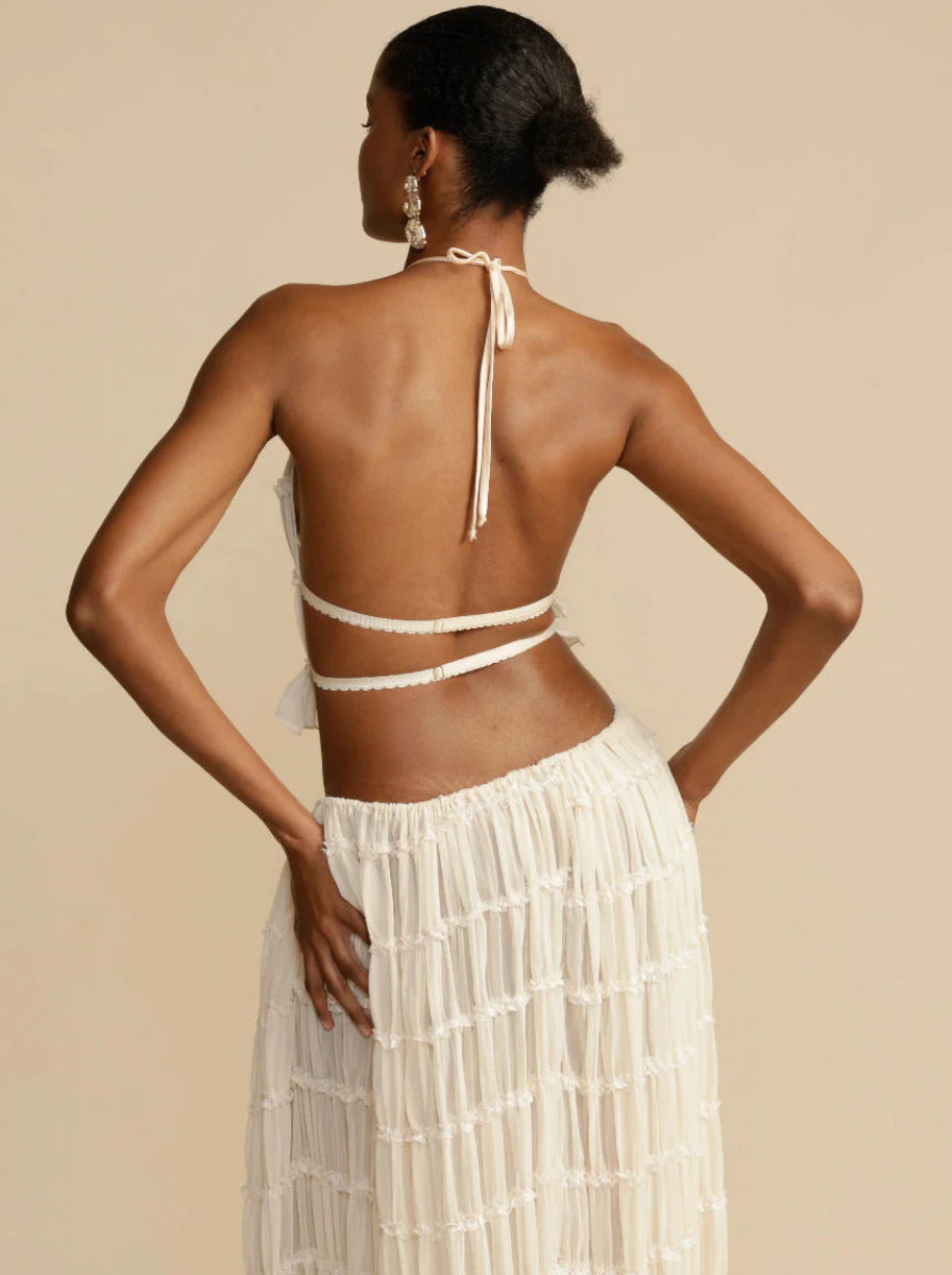 Halter Crop Top Maxi Skirt Set Bohemian Luxe Limited