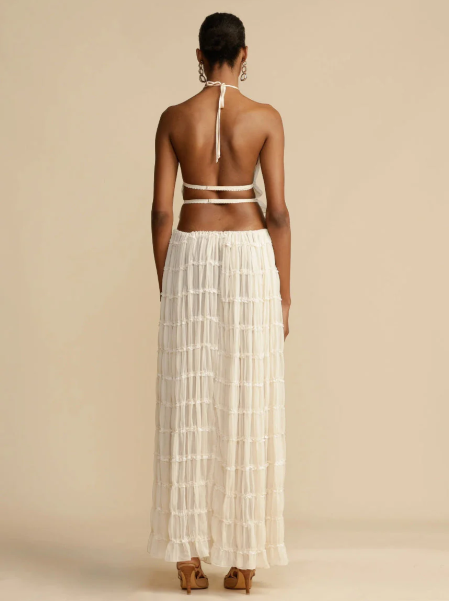 Halter Crop Top Maxi Skirt Set Bohemian Luxe Limited